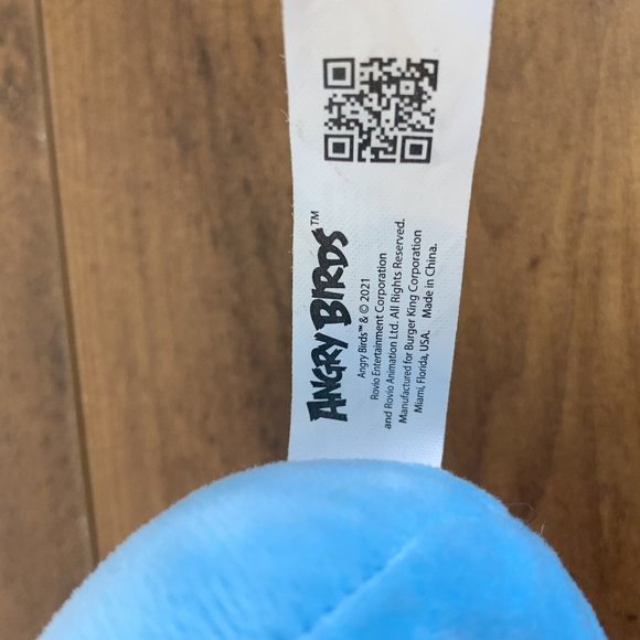 2021 Burger King Angry Birds Silver & Blue Bird Plush Toy Stuffed Animal mini 4” - Picture 3 of 5